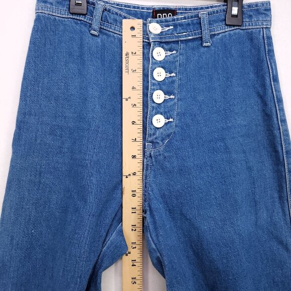 Urban Outfitters BDG Jeans Super Wide Leg Button Fly High Waist Raw Hem Size 25 - Picture 9 of 13
